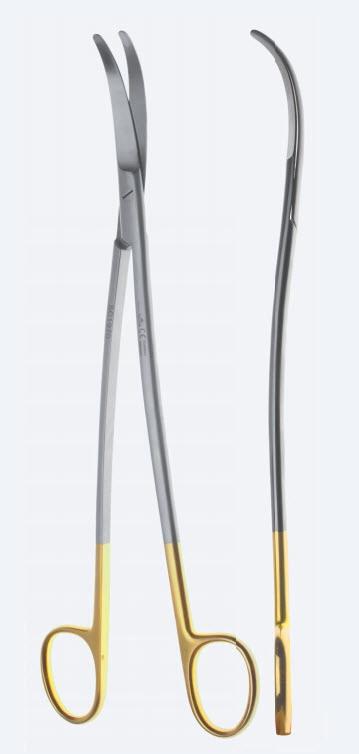 Ножиці, Power TC, для гінекології, для гістеректомії, до парам затиск KL4900, S-вигнуті, тупокінцеві, довж 250 мм. Бренд - Asanus Medizintechnik Gmb, Німеччина